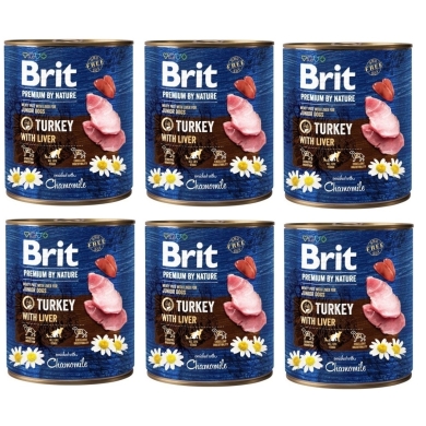 Brit Premium by Nature 6 x puszka 800g indyk dla szczeniąt